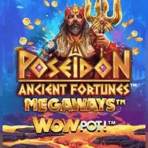 Ancient Fortunes: Poseidon WowPot! MEGAWAYS logo – Megaways by Triple Edge Studios at SpinsofGlory Casino
