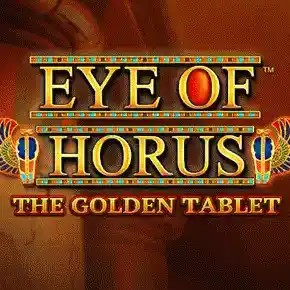 Eye of Horus The Golden Tablet Megaways online game logo by Blueprint Gaming on casino-spinsofglory.de